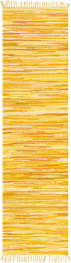 Indigo Weave Cotton Collection Area Rug - Santorini (Yellow) Runner Yellow  lifestyle 18