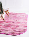 Indigo Weave Cotton Collection Area Rug - Santorini (Pink) Oval Pink  lifestyle 14