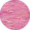 Indigo Weave Cotton Collection Area Rug - Santorini (Pink) Round Pink  lifestyle 12