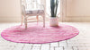 Indigo Weave Cotton Collection Area Rug - Santorini (Pink) Round Pink  lifestyle 19