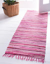 Indigo Weave Cotton Collection Area Rug - Santorini (Pink) Runner Pink  lifestyle 17