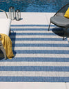 Patio Stripe Harmony Collection Area Rug -  Veranda Rectangle Blue  lifestyle 4