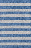 Patio Stripe Harmony Collection Area Rug -  Veranda Rectangle Blue Main