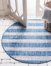 Patio Stripe Harmony Collection Area Rug -  Veranda Round Blue  lifestyle 5