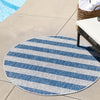 Patio Stripe Harmony Collection Area Rug -  Veranda Round Blue  lifestyle 32