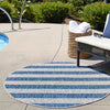 Patio Stripe Harmony Collection Area Rug -  Veranda Round Blue  lifestyle 33