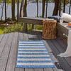 Patio Stripe Harmony Collection Area Rug -  Veranda Runner Blue  lifestyle 155