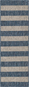 Seaside Stripes Collection Area Rug -  Veranda Runner Blue  lifestyle 101