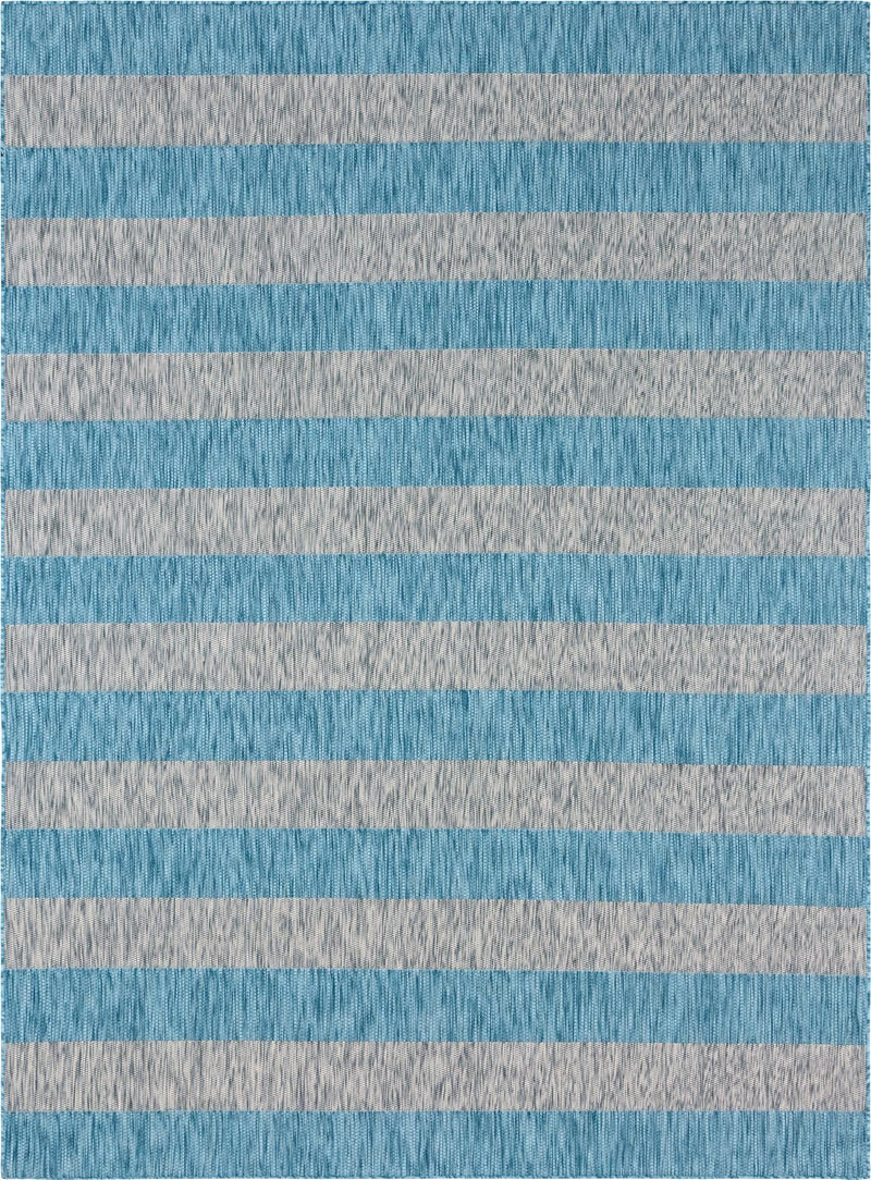 Seaside Stripes Collection Area Rug -  Veranda Rectangle Light Aqua  lifestyle 6