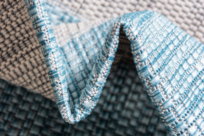Patio Stripe Harmony Collection Area Rug -  Veranda Rectangle Light Aqua  lifestyle 23