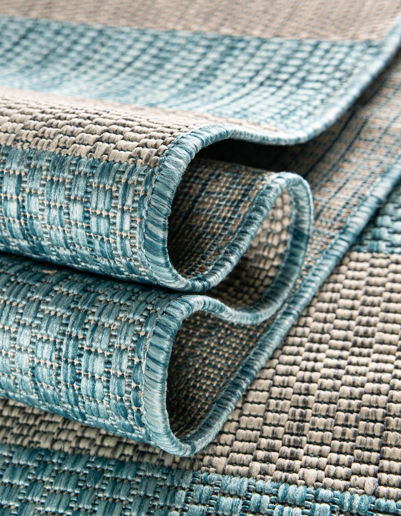 Seaside Stripes Collection Area Rug -  Veranda Rectangle Light Aqua  lifestyle 29