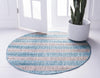 Patio Stripe Harmony Collection Area Rug -  Veranda Round Light Aqua  lifestyle 64