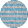 Seaside Stripes Collection Area Rug -  Veranda Round Light Aqua  lifestyle 102