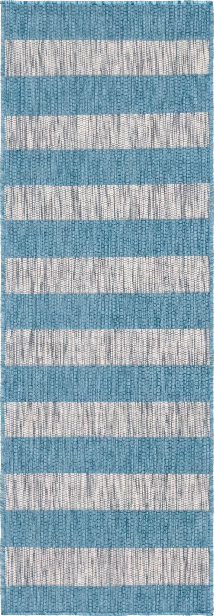 Seaside Stripes Collection Area Rug -  Veranda Runner Light Aqua  lifestyle 103