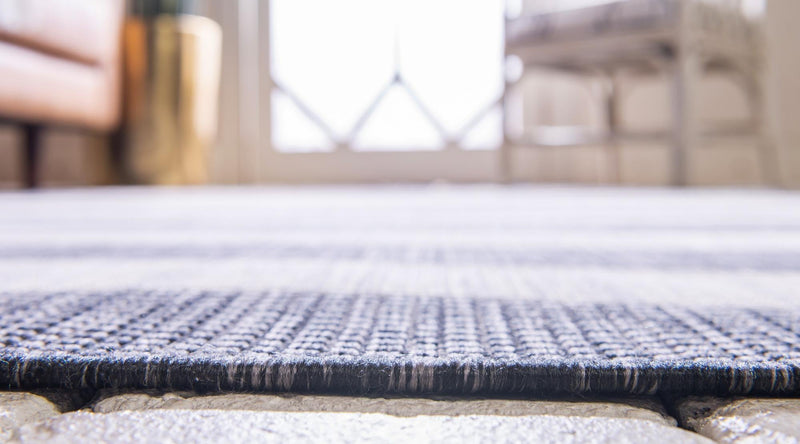 Seaside Stripes Collection Area Rug -  Veranda Rectangle Charcoal Gray  lifestyle 31