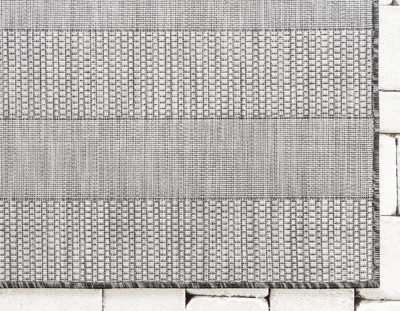 Seaside Stripes Collection Area Rug -  Veranda Rectangle Charcoal Gray  lifestyle 51