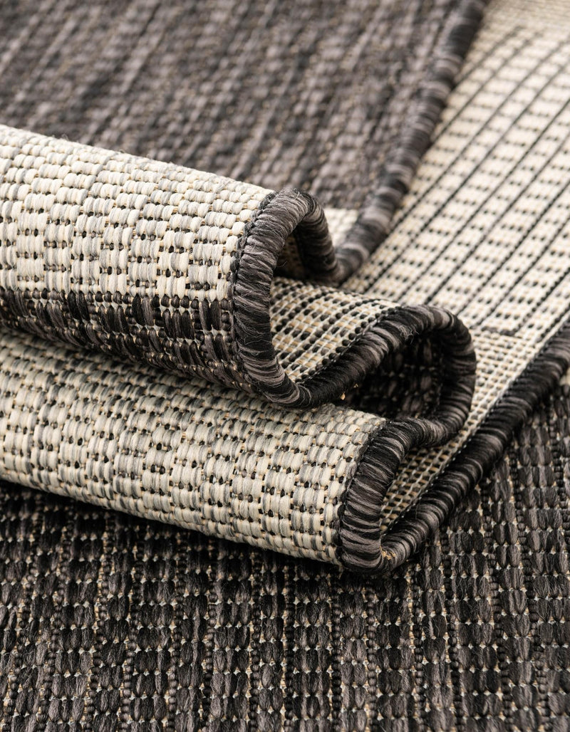 Seaside Stripes Collection Area Rug -  Veranda Rectangle Charcoal Gray  lifestyle 39