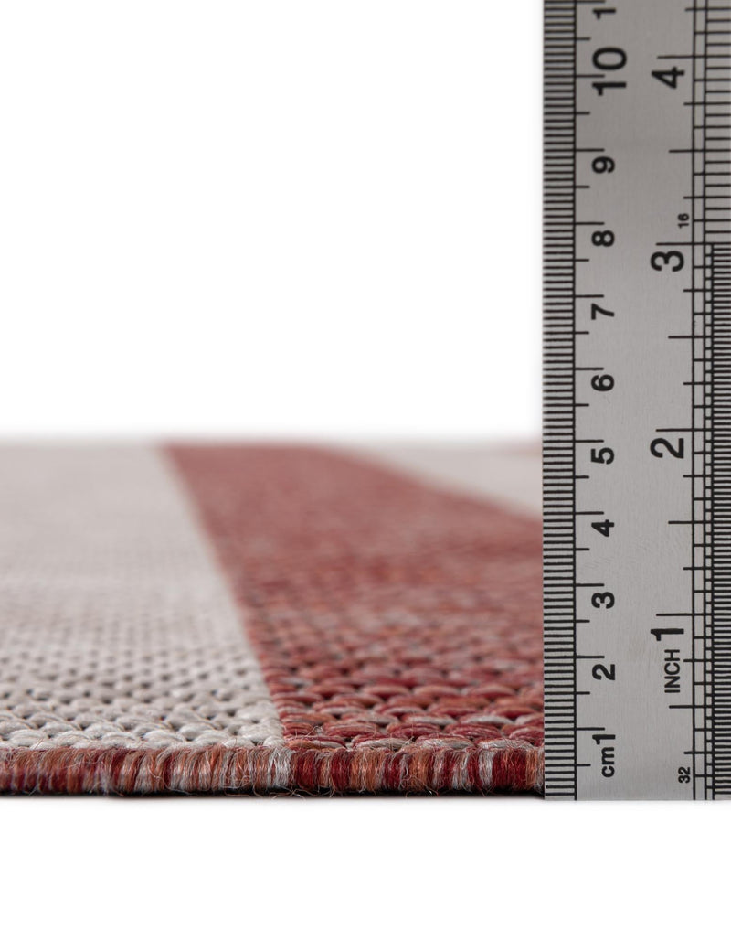Seaside Stripes Collection Area Rug -  Veranda Rectangle Rust Red  lifestyle 32