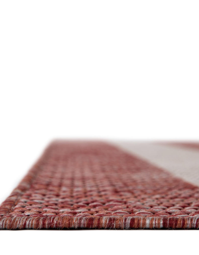 Seaside Stripes Collection Area Rug -  Veranda Rectangle Rust Red  lifestyle 40