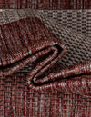 Seaside Stripes Collection Area Rug -  Veranda Rectangle Rust Red  lifestyle 44