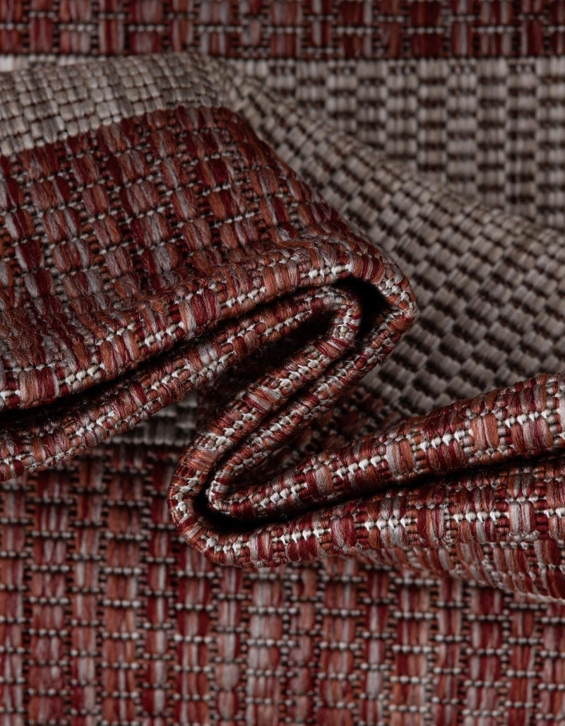 Seaside Stripes Collection Area Rug -  Veranda Rectangle Rust Red  lifestyle 44