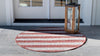 Patio Stripe Harmony Collection Area Rug -  Veranda Round Rust Red  lifestyle 2