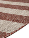 Patio Stripe Harmony Collection Area Rug -  Veranda Round Rust Red  lifestyle 7