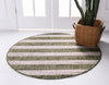 Patio Stripe Harmony Collection Area Rug -  Veranda Round Green  lifestyle 2