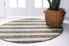 Patio Stripe Harmony Collection Area Rug -  Veranda Round Green  lifestyle 3