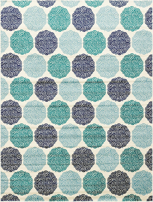 Seaside Embrace Collection Area Rug -  Dune Rectangle Turquoise Main