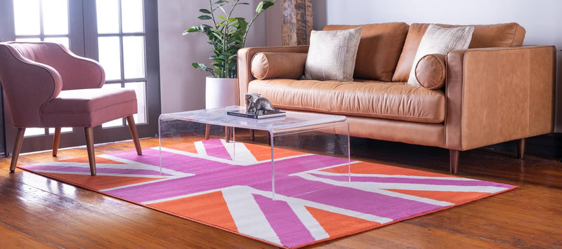 Seaside Embrace Collection Area Rug -  Oasis Rectangle Pink  lifestyle 6