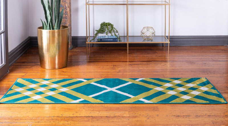 Seaside Embrace Collection Area Rug -  Shoreline Runner Green  lifestyle 24