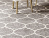 Lattice Garden Collection Area Rug -  Pergolatown (Light Gray) Round Light Gray  lifestyle 5