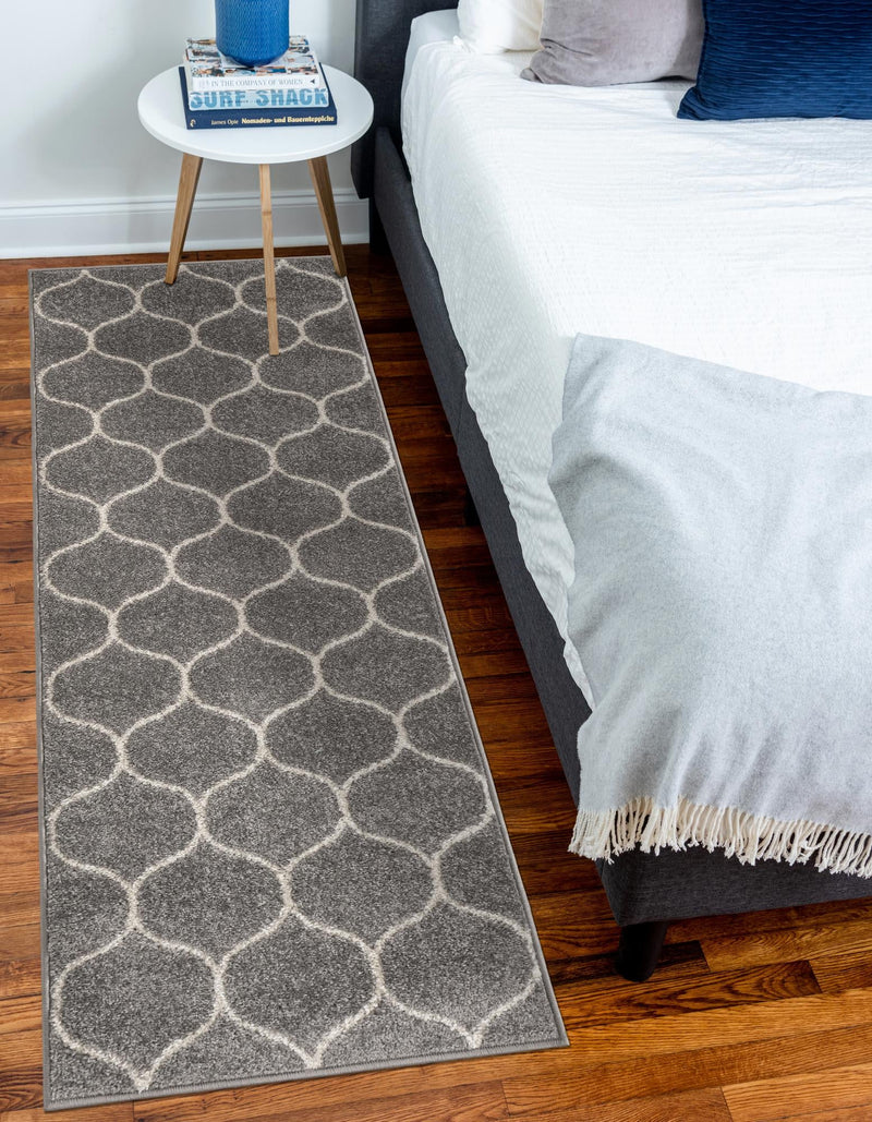 Lattice Garden Collection Area Rug -  Pergolatown (Light Gray) Runner Light Gray  lifestyle 4
