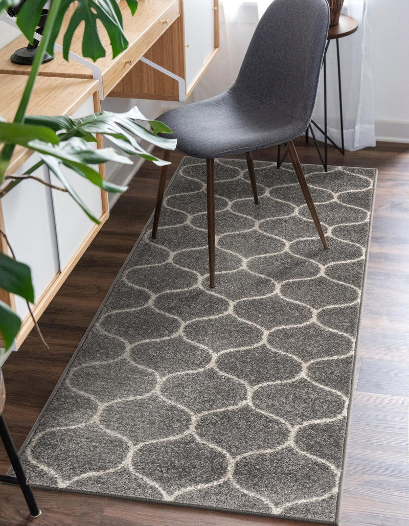 Lattice Garden Collection Area Rug -  Pergolatown (Light Gray) Runner Light Gray  lifestyle 16