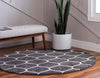 Lattice Garden Collection Area Rug -  Pergolatown (Dark Gray) Round Dark Gray  lifestyle 3