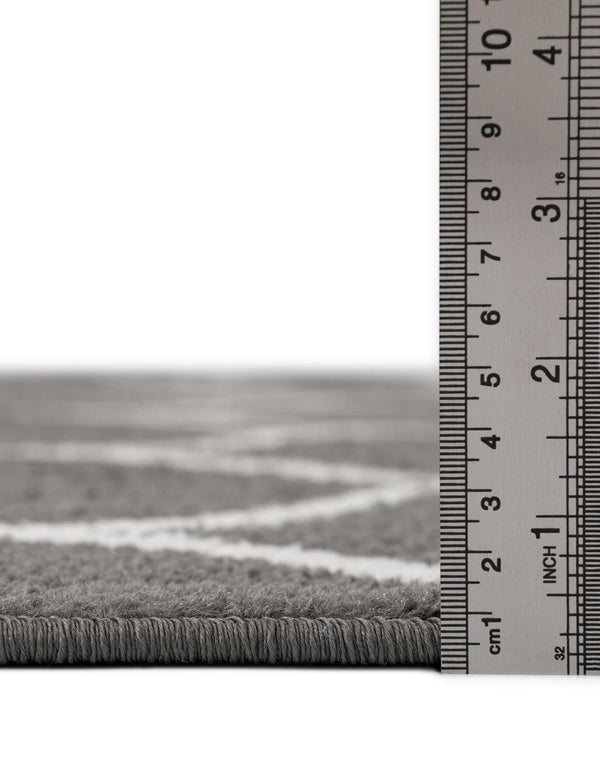 Lattice Garden Collection Area Rug -  Pergolatown (Dark Gray) Round Dark Gray  lifestyle 7