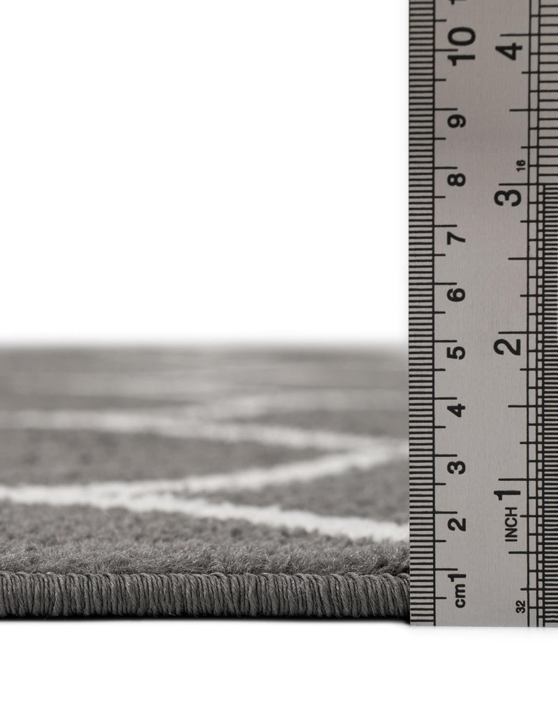 Lattice Garden Collection Area Rug -  Pergolatown (Dark Gray) Round Dark Gray  lifestyle 7