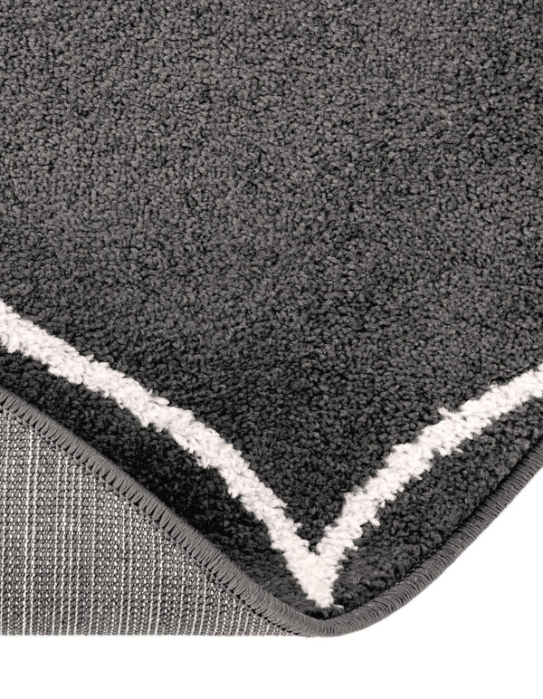Lattice Garden Collection Area Rug -  Pergolatown (Dark Gray) Round Dark Gray  lifestyle 68