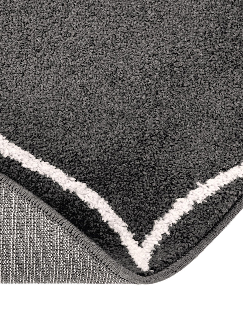 Lattice Garden Collection Area Rug -  Pergolatown (Dark Gray) Round Dark Gray  lifestyle 68