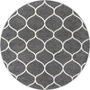 Lattice Garden Collection Area Rug -  Pergolatown (Dark Gray) Round Dark Gray Main