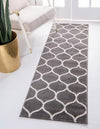 Lattice Garden Collection Area Rug -  Pergolatown (Dark Gray) Runner Dark Gray  lifestyle 0