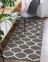Lattice Garden Collection Area Rug -  Pergolatown (Dark Gray) Runner Dark Gray  lifestyle 6