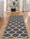 Lattice Garden Collection Area Rug -  Pergolatown (Dark Gray) Runner Dark Gray  lifestyle 14