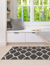 Lattice Garden Collection Area Rug -  Pergolatown (Dark Gray) Runner Dark Gray  lifestyle 29