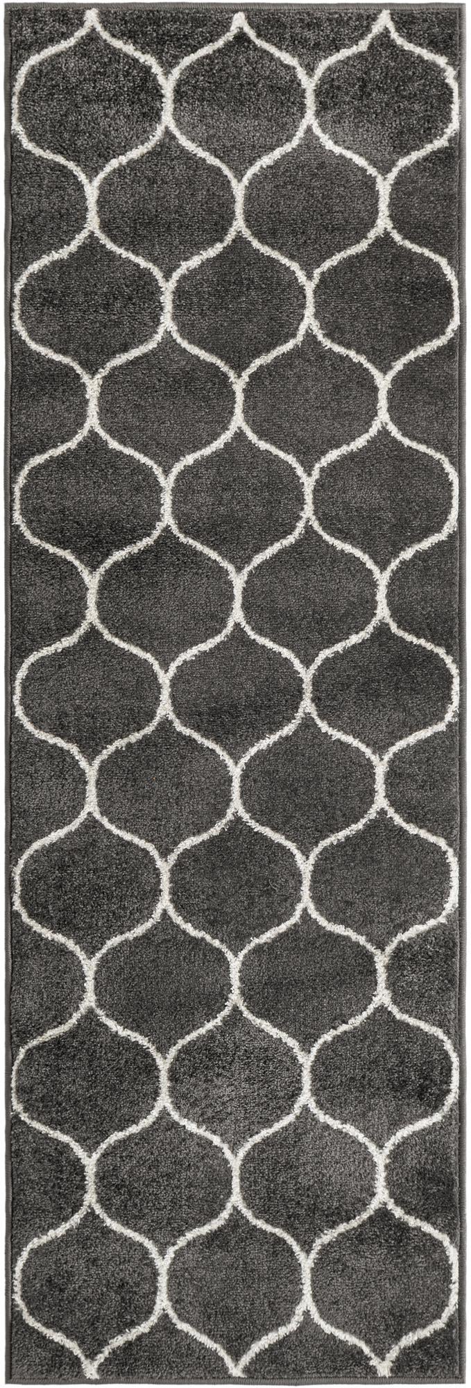 Lattice Garden Collection Area Rug -  Pergolatown (Dark Gray) Runner Dark Gray Main