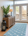 Lattice Garden Collection Area Rug -  Pergolatown (Light Blue) Runner Light Blue  lifestyle 10