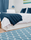 Lattice Garden Collection Area Rug -  Pergolatown (Light Blue) Runner Light Blue  lifestyle 14