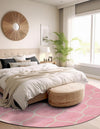 Lattice Garden Collection Area Rug -  Pergolatown (Light Pink) Round Light Pink  lifestyle 61