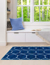 Lattice Garden Collection Area Rug - Arborville (Navy Blue) Runner Navy Blue  lifestyle 26